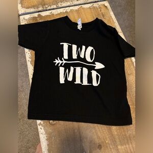 Black “Two Wild” 2 year old Toddler short sleeve t-Shirt 24m 24 months boy girl